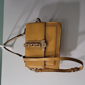 Aldo Handbag Purse Crossbody Strap Mustard